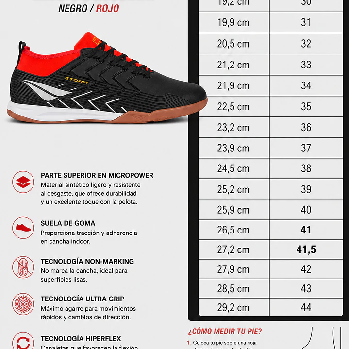 Zapato de Futsal Penalty Storm Y-3 Negro /Rojo  8