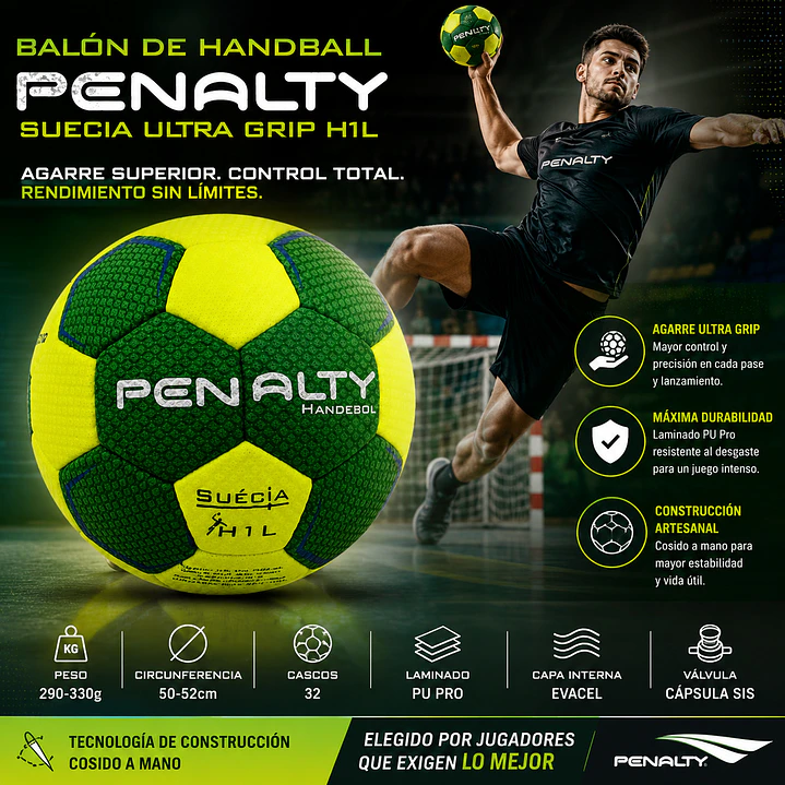 Balón de Handball Penalty Suecia Ultra Grip H1L 3