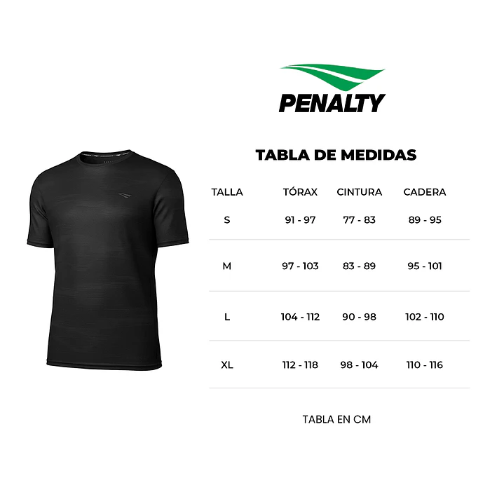 Polera Penalty Treino Essencial Print Negro 4