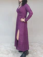 Maxi vestido lanilla escote en V color guinda  - Miniatura 2