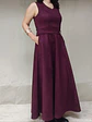 MaxiVestido sin mangas gamuza color morado  - Miniatura 1