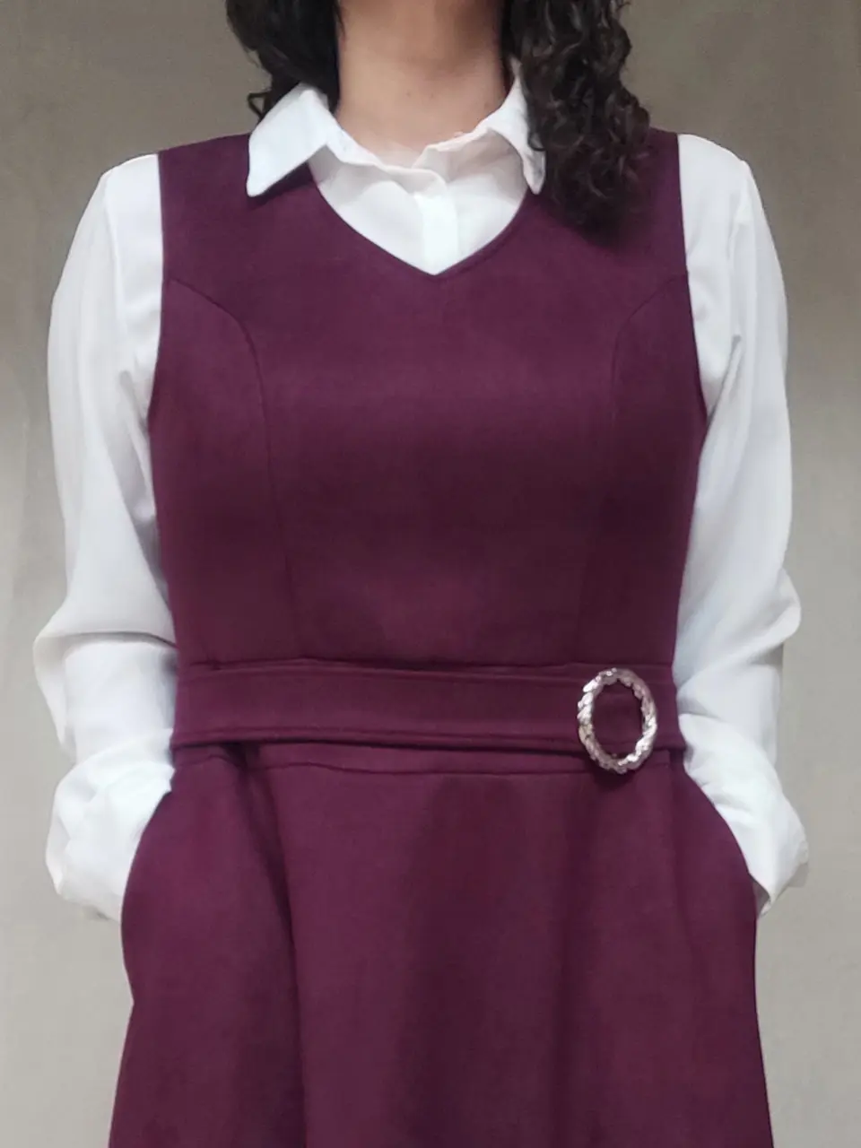 MaxiVestido sin mangas gamuza color morado  3