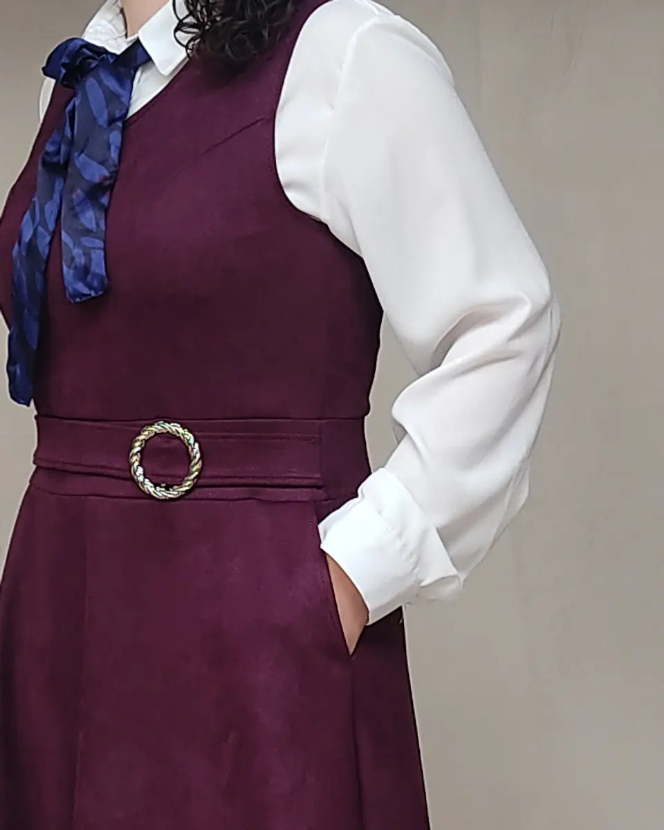 MaxiVestido sin mangas gamuza color morado  4