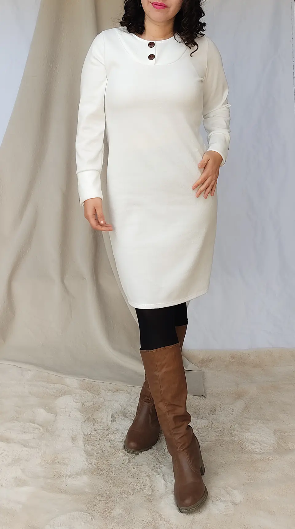 Vestido de lanilla blanco 4