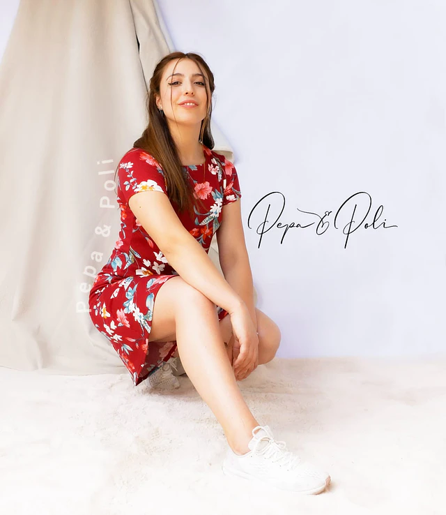 Vestido rojo flores