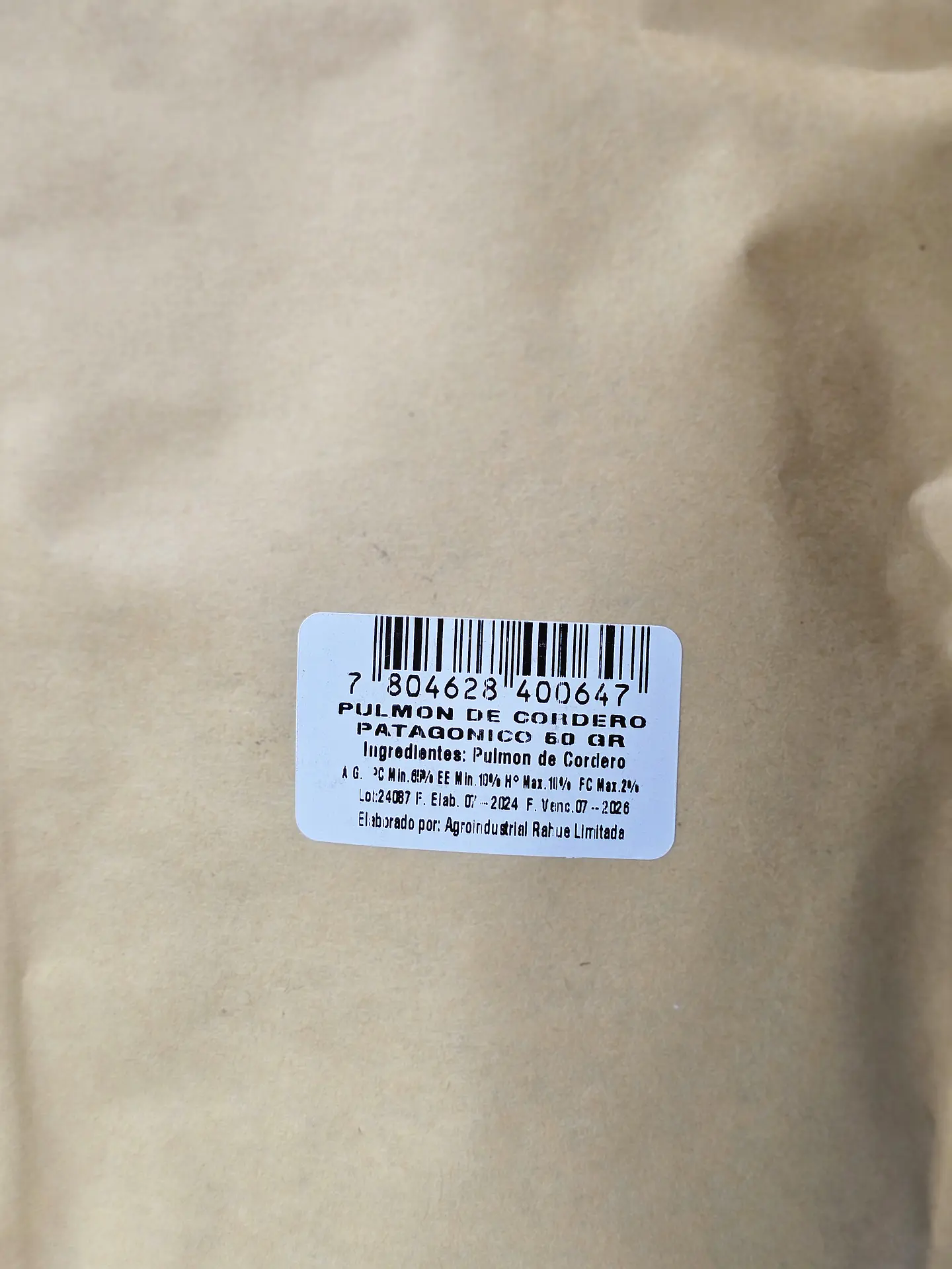 Pulmón de cordero patagónico Rahue 50g 3