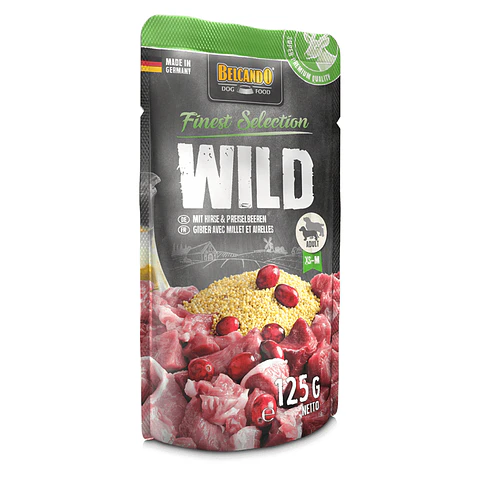 Venado con mijo y arándanos 125 g Sachet Belcando alimento húmedo