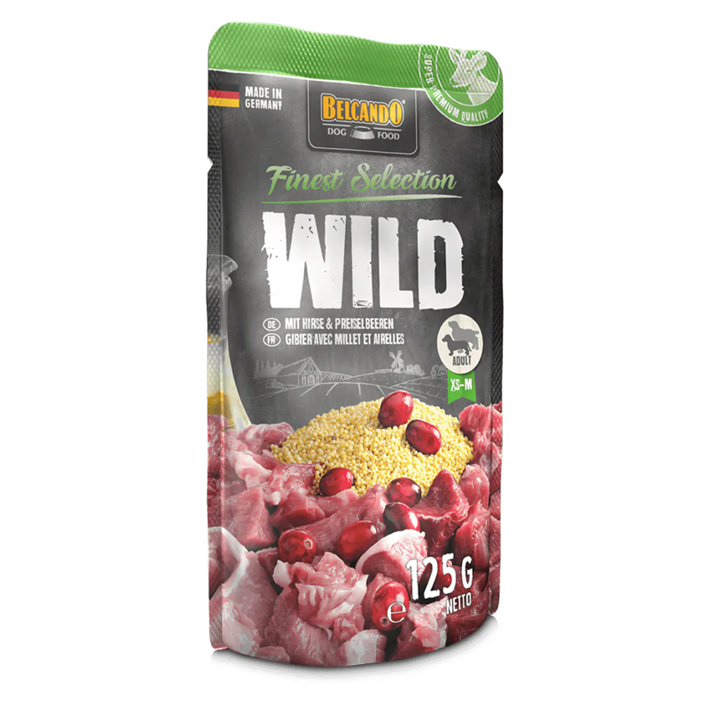 Venado con mijo y arándanos 125 g Sachet Belcando alimento húmedo 1