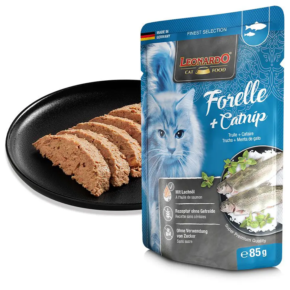 PACK 8 sachets LEONARDO Trucha con catnip para gatos 2