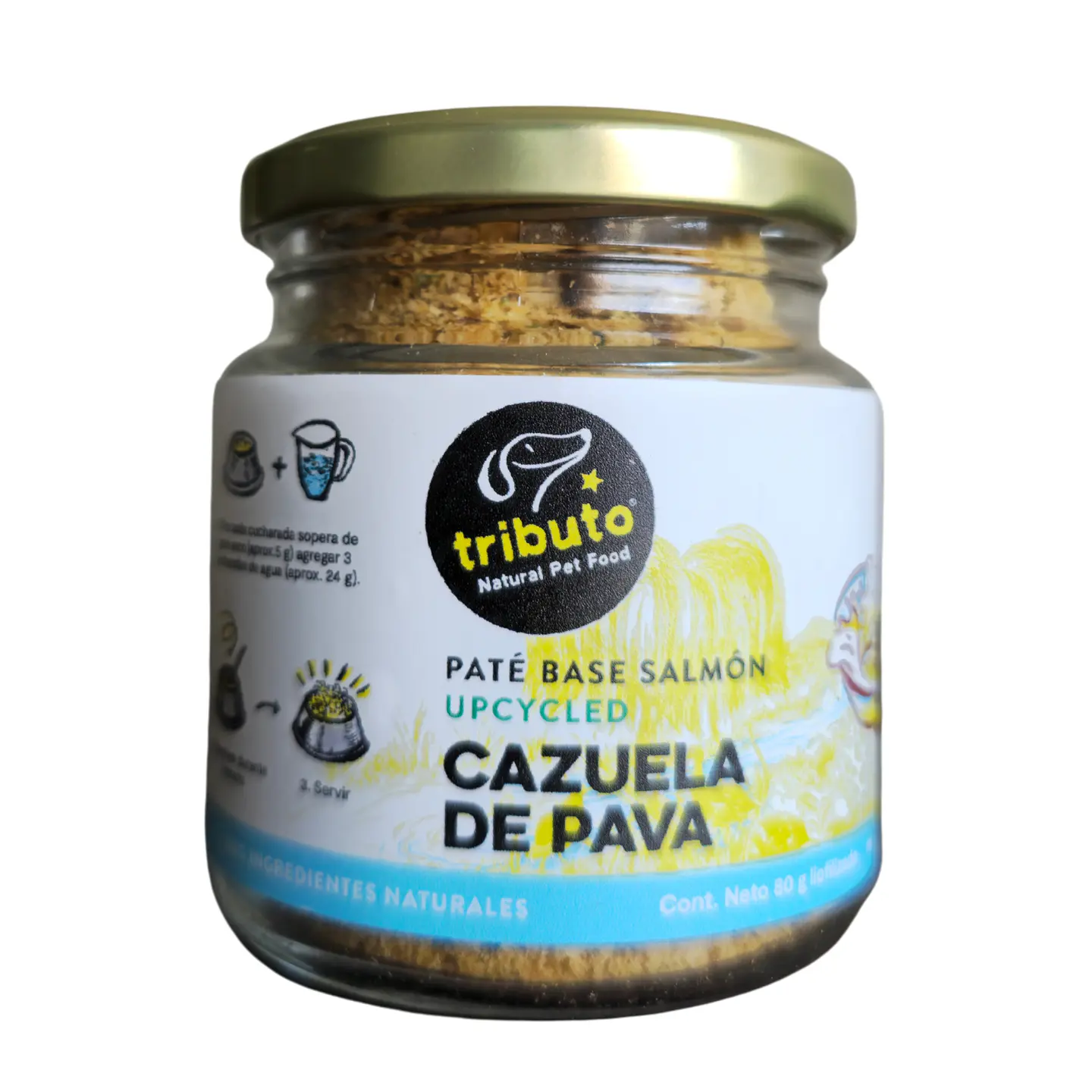 Paté TRIBUTO Cazuela de pava (Salmón y pavo) 80 g LIOFILIZADO 1