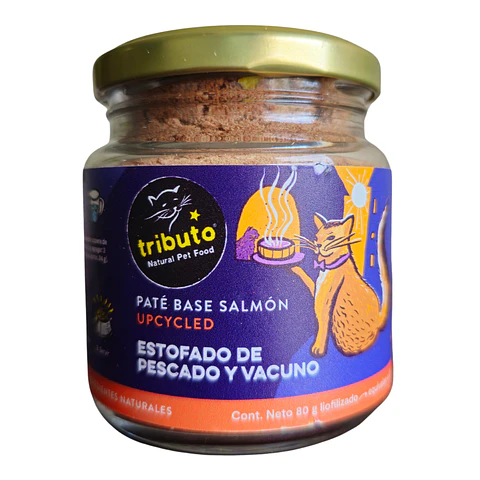 Paté TRIBUTO gatos Estofado de pescado y vacuno (con Taurina) 80g LIOFILIZADO