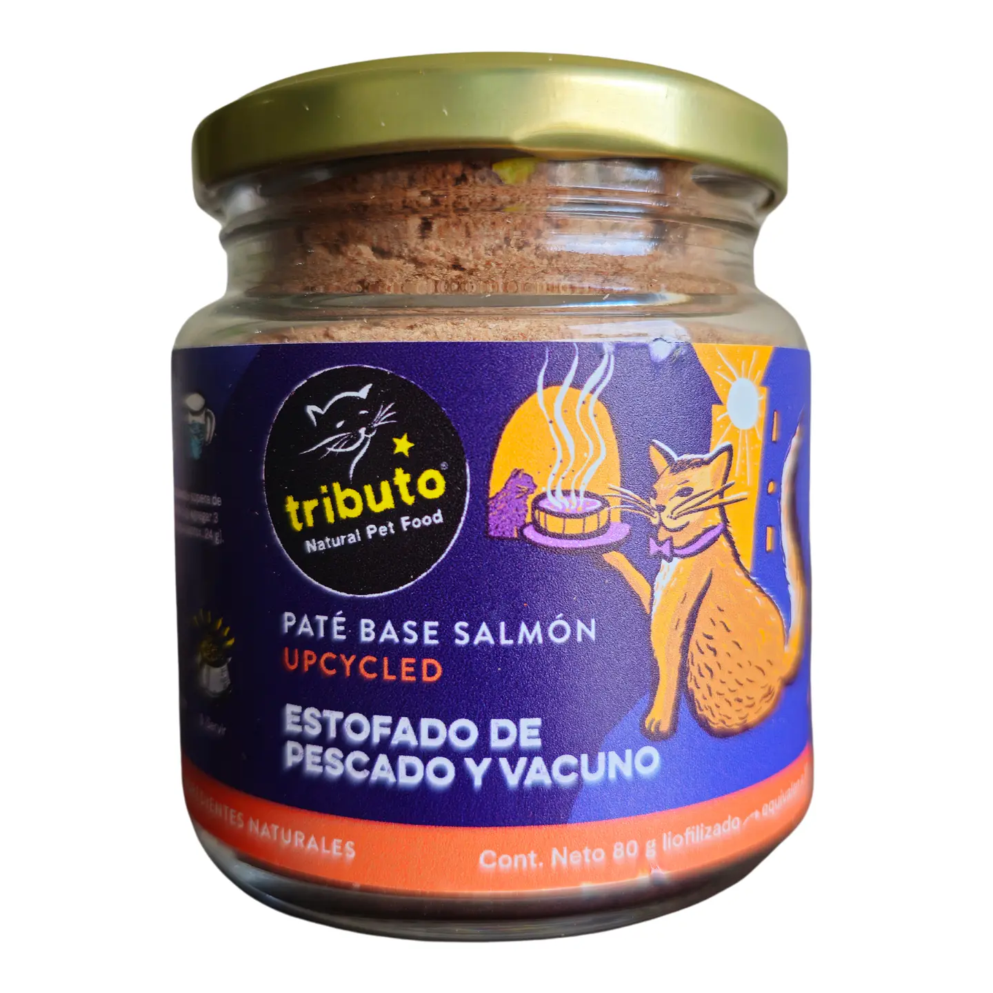 Paté TRIBUTO gatos Estofado de pescado y vacuno (con Taurina) 80g LIOFILIZADO 1