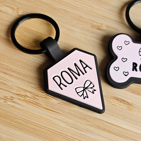 Diamantes (3 x 3.2 cm) Placa de identificación de mascotas