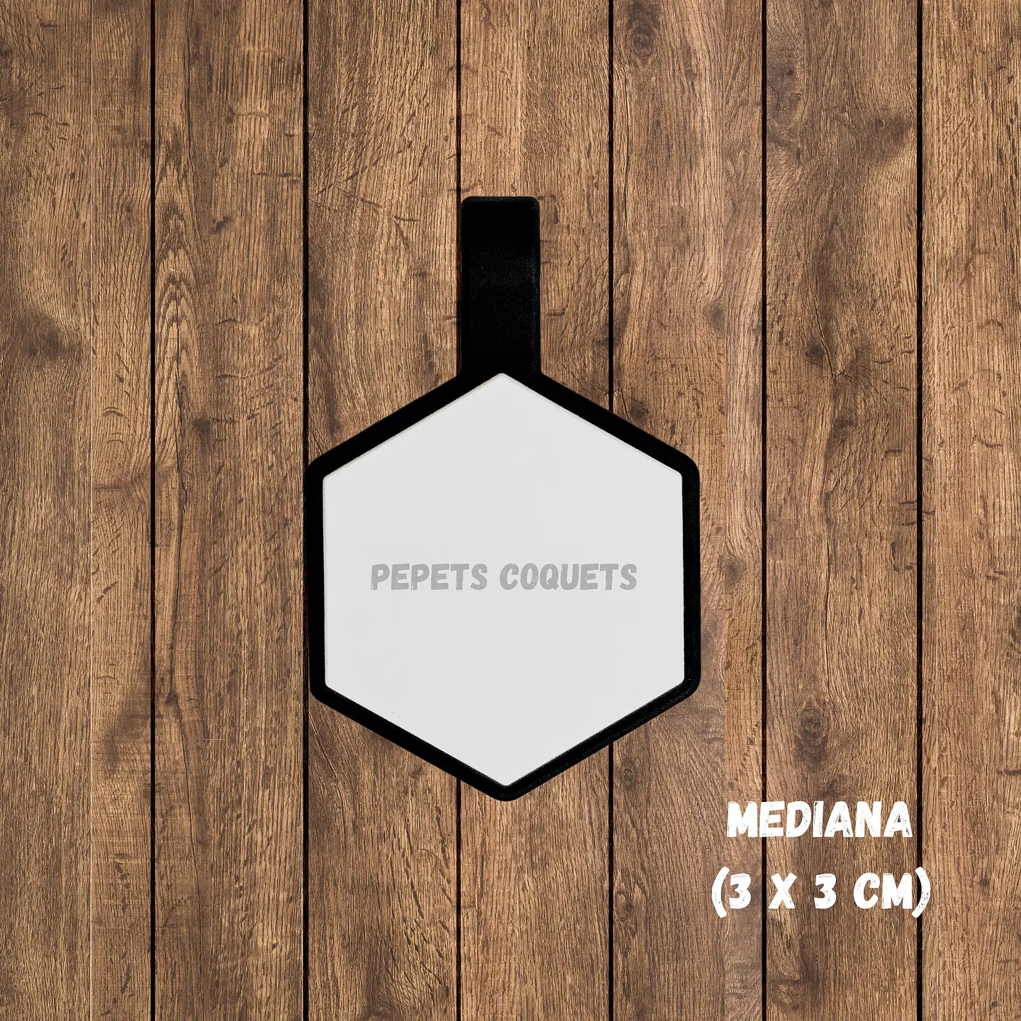Hexágonos (3 cm) Placa de identificación de mascotas 2