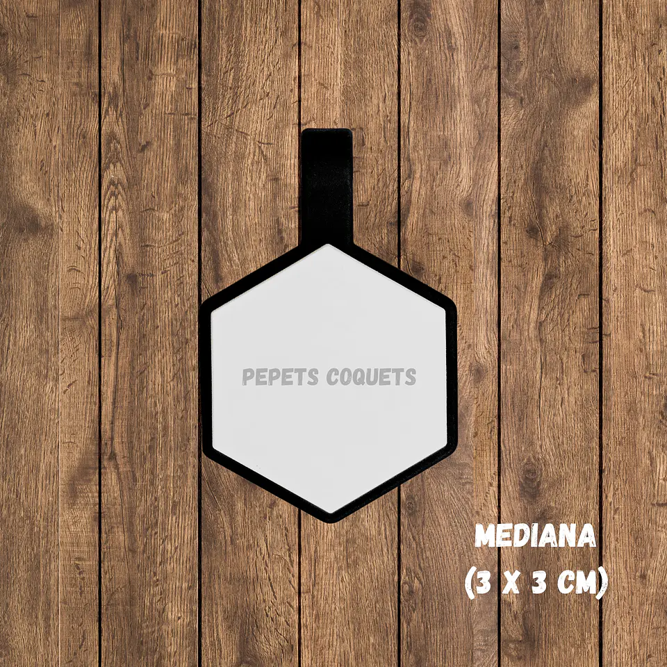 Hexágonos (3 cm) Placa de identificación de mascotas 2