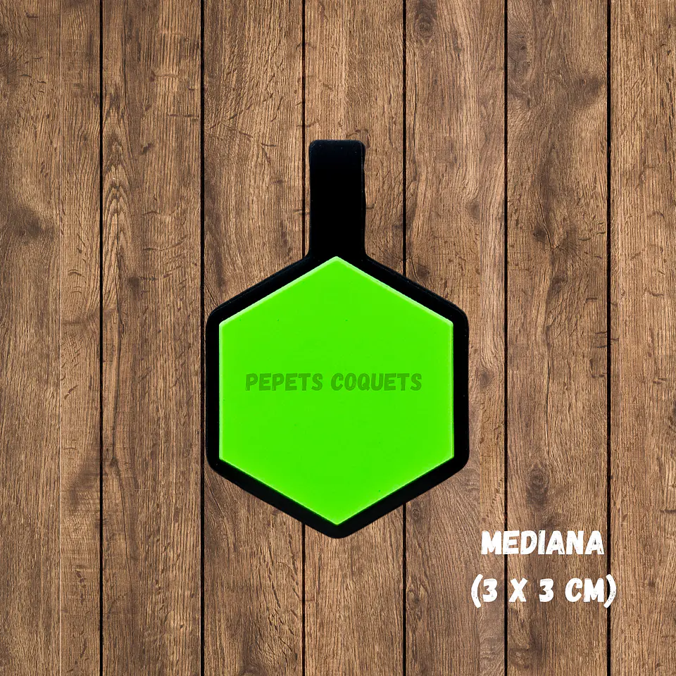 Hexágonos (3 cm) Placa de identificación de mascotas 4