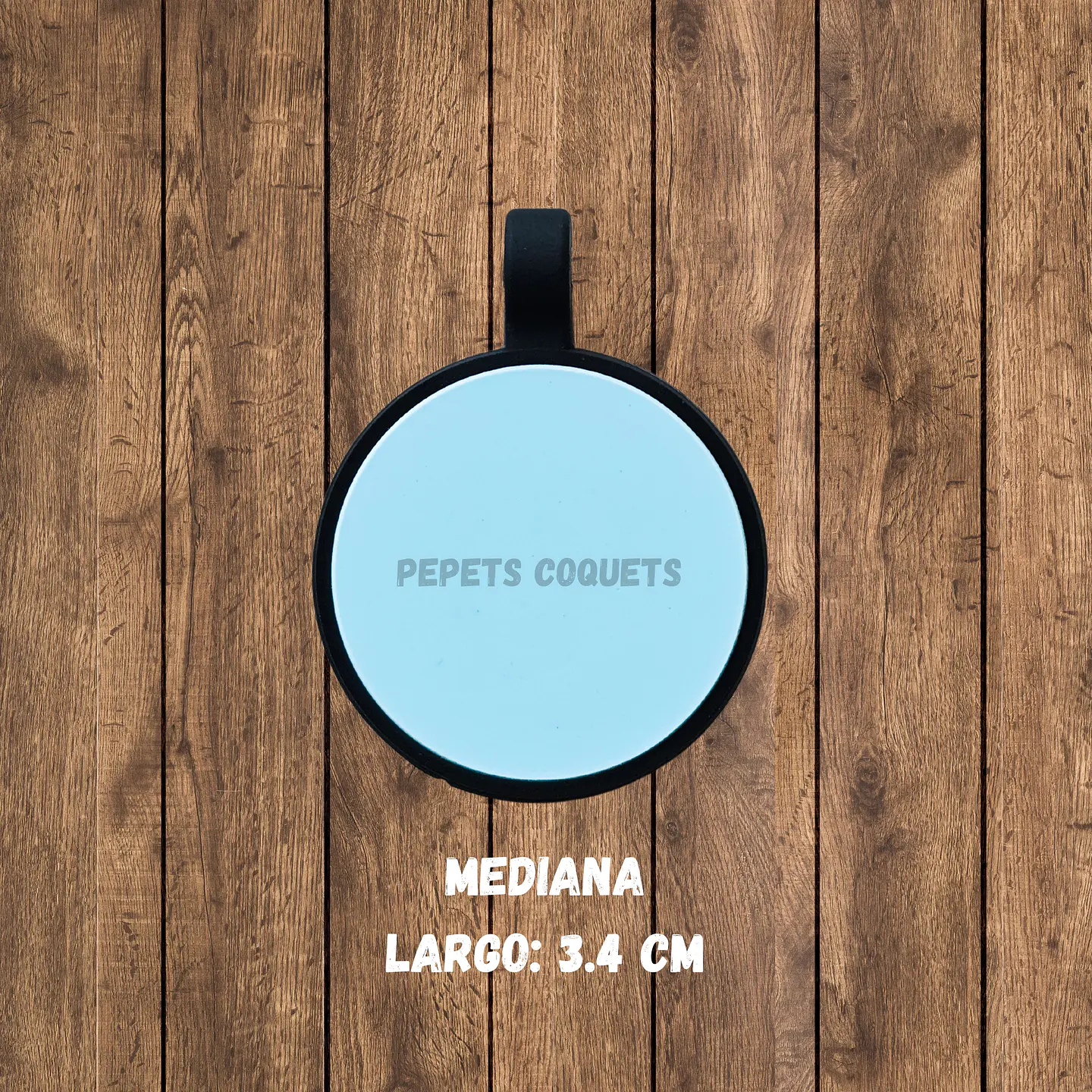Redonda (3.4 cm) Placa de identificación de mascotas 5