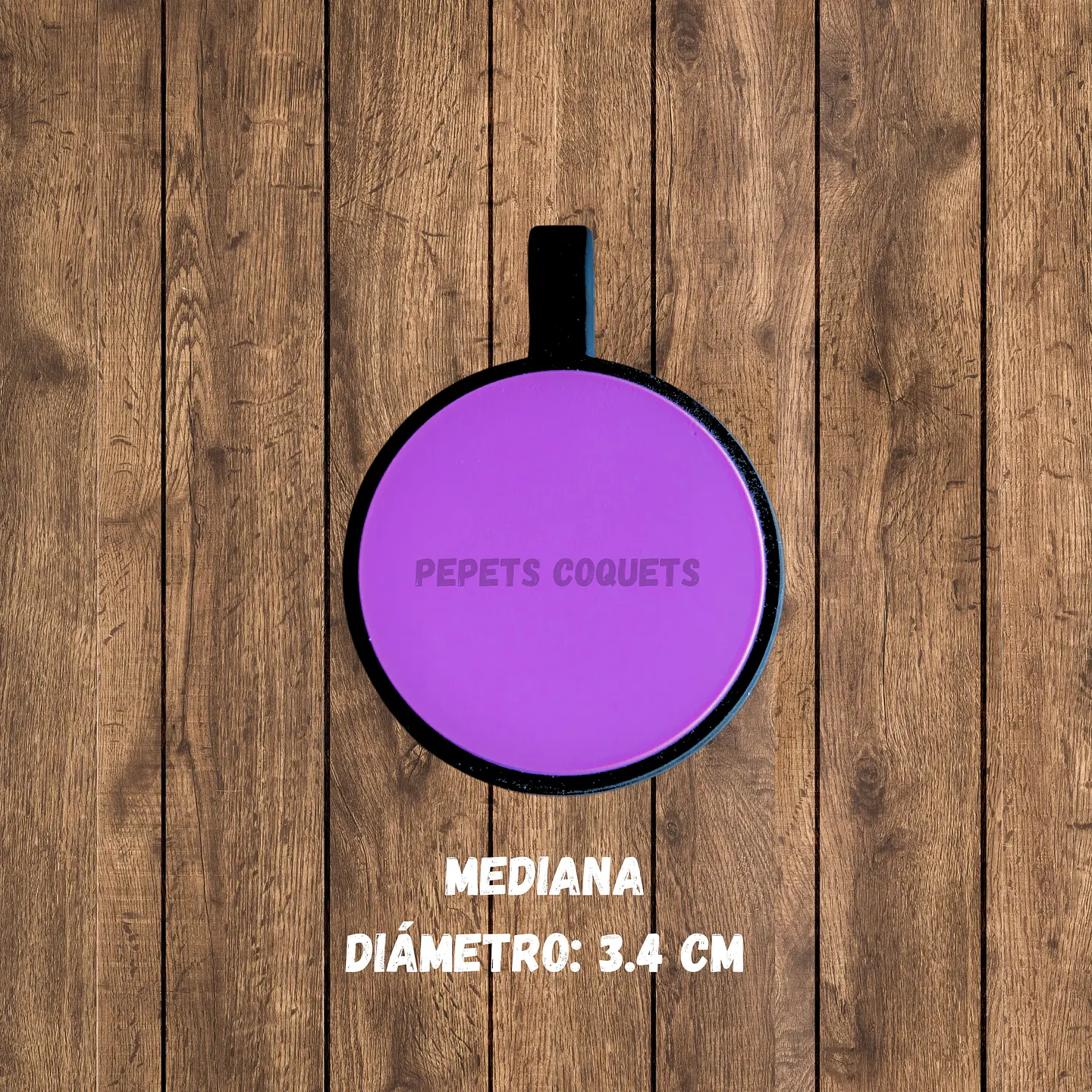 Redonda (3.4 cm) Placa de identificación de mascotas 13