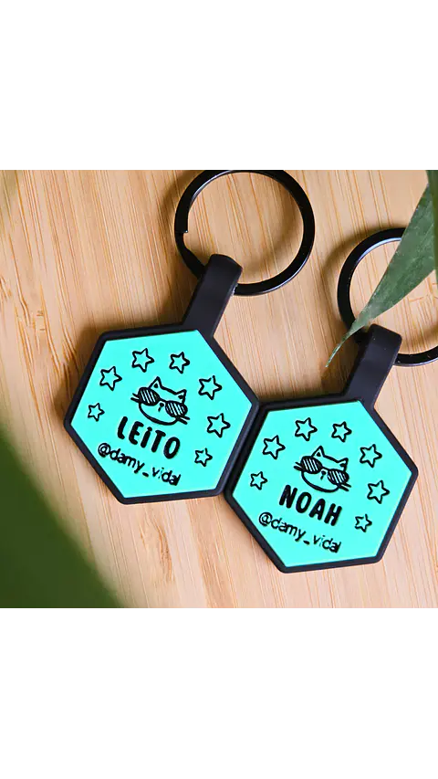 Hexágonos (3 cm) Placa de identificación de mascotas