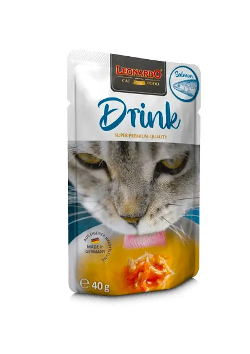 Leonardo DRINK SALMÓN 40 ml con trocitos de salmón para gatos 2