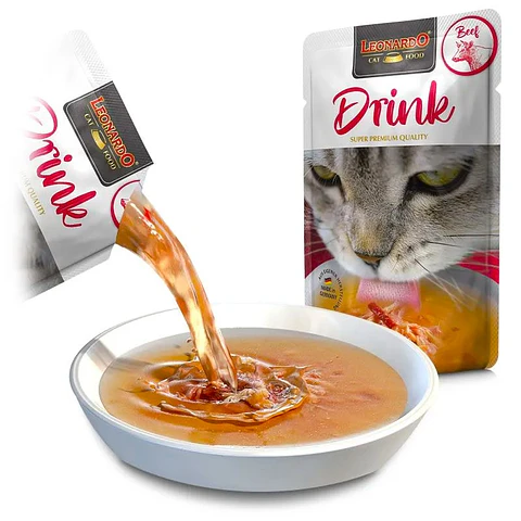 Leonardo DRINK TERNERA 40 ml con trocitos de ternera y pollo para gatos