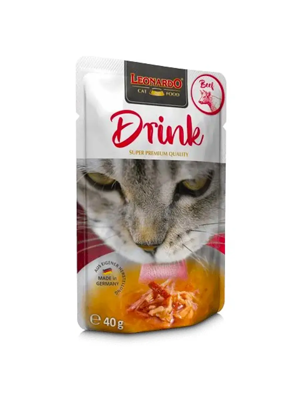 Leonardo DRINK TERNERA 40 ml con trocitos de ternera y pollo para gatos 2
