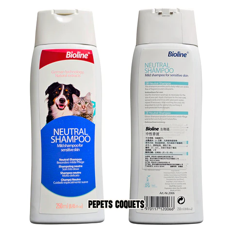 ¡LIQUIDACIÓN! Shampoo Neutro 250 ml BIOLINE (perros y gatos)