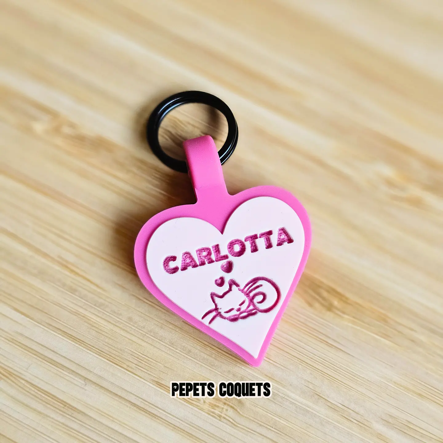 Corazón (3 cm) Placa de identificación de mascotas 7