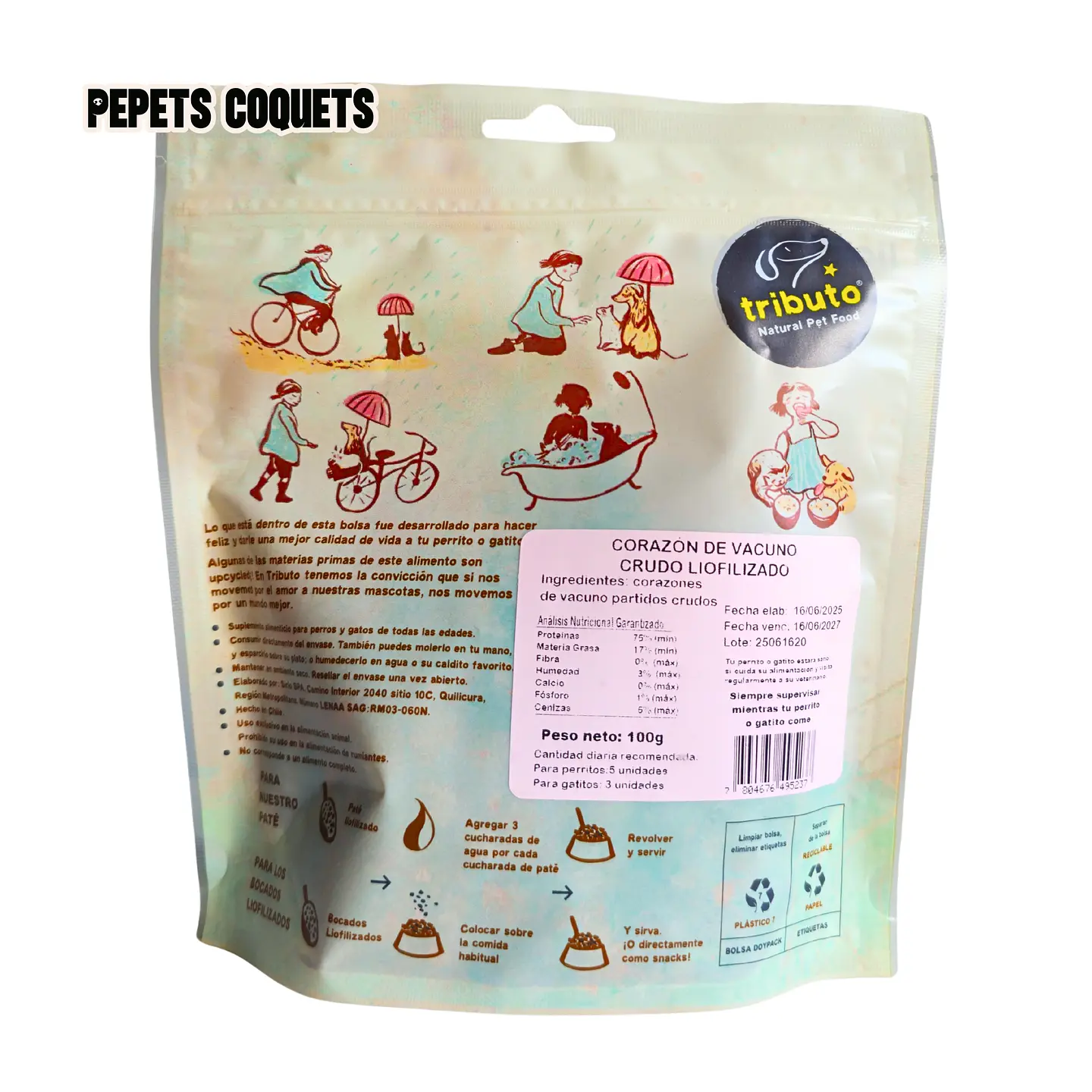 Corazón de vacuno 100 g Snack natural TRIBUTO 2