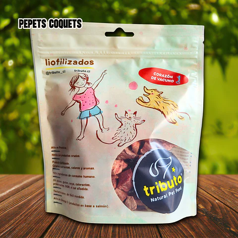 Corazón de vacuno 100 g Snack natural TRIBUTO