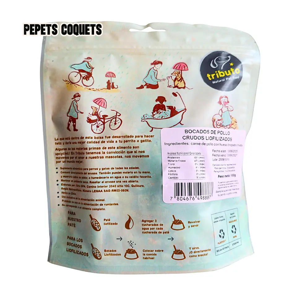 Bocados de pollo 100 g Snack natural TRIBUTO 2