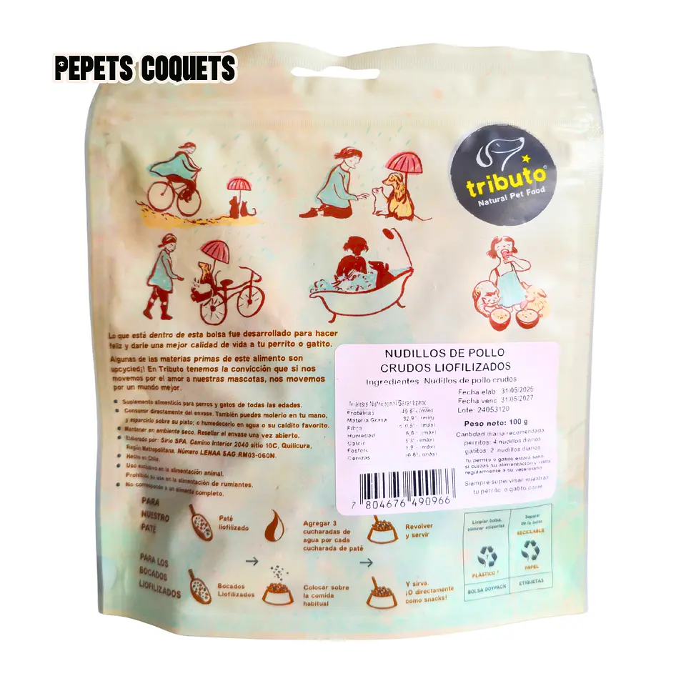 Nudillos de pollo 100 g Snack natural TRIBUTO 2