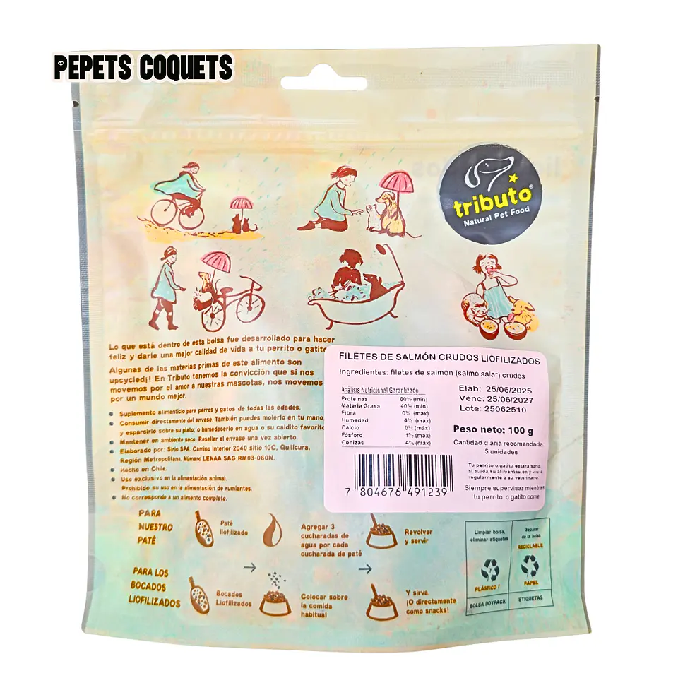 Filetitos de salmón 100 g Snack natural TRIBUTO 2