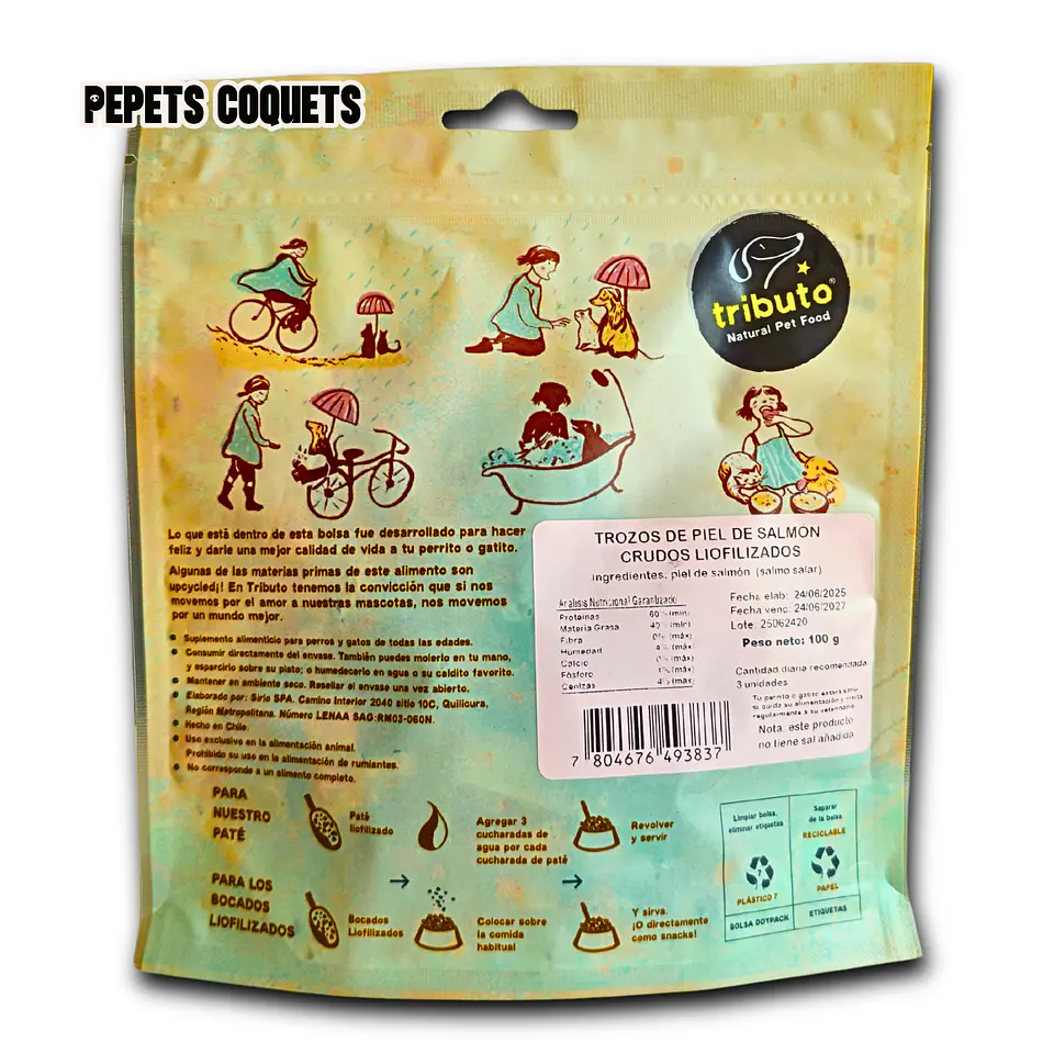 Piel de salmón en filetitos 100g Snack natural TRIBUTO 3