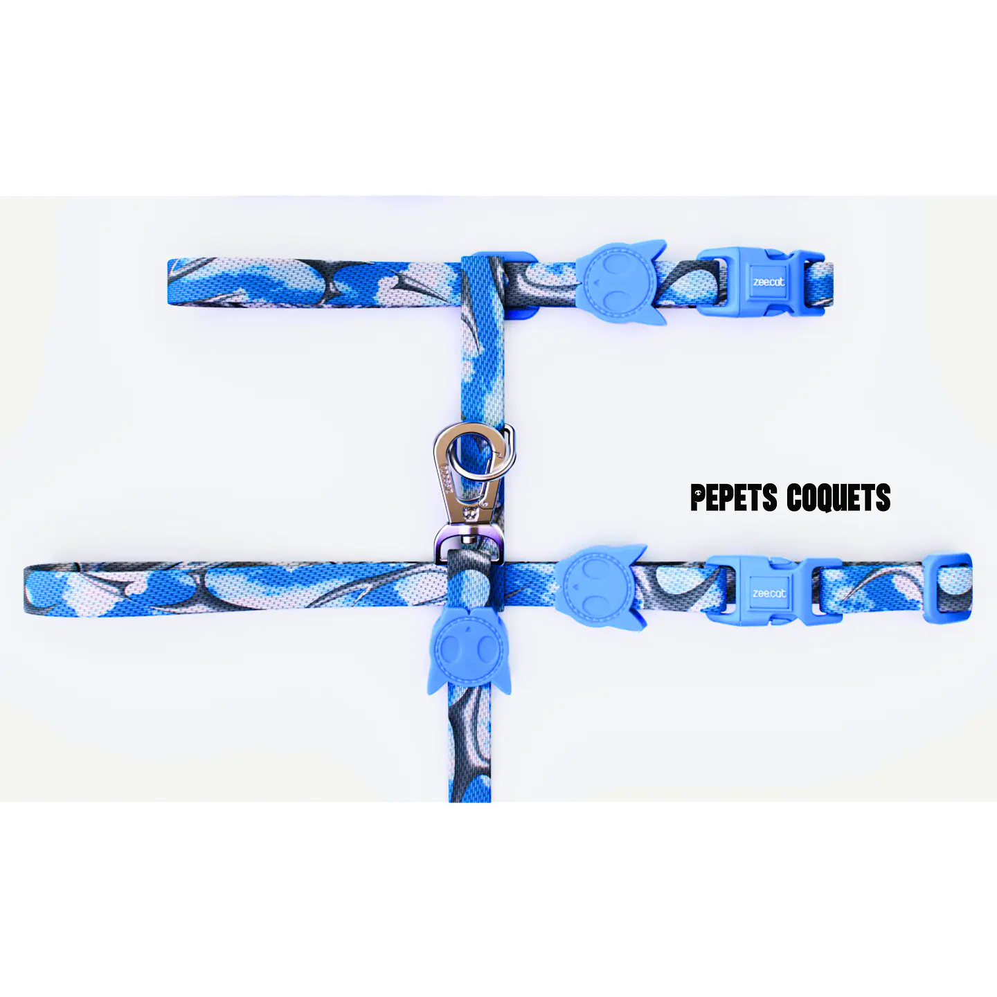 ZEECAT Arnés + correa AZUL H3D FLY CAT accesorio para gatos 2