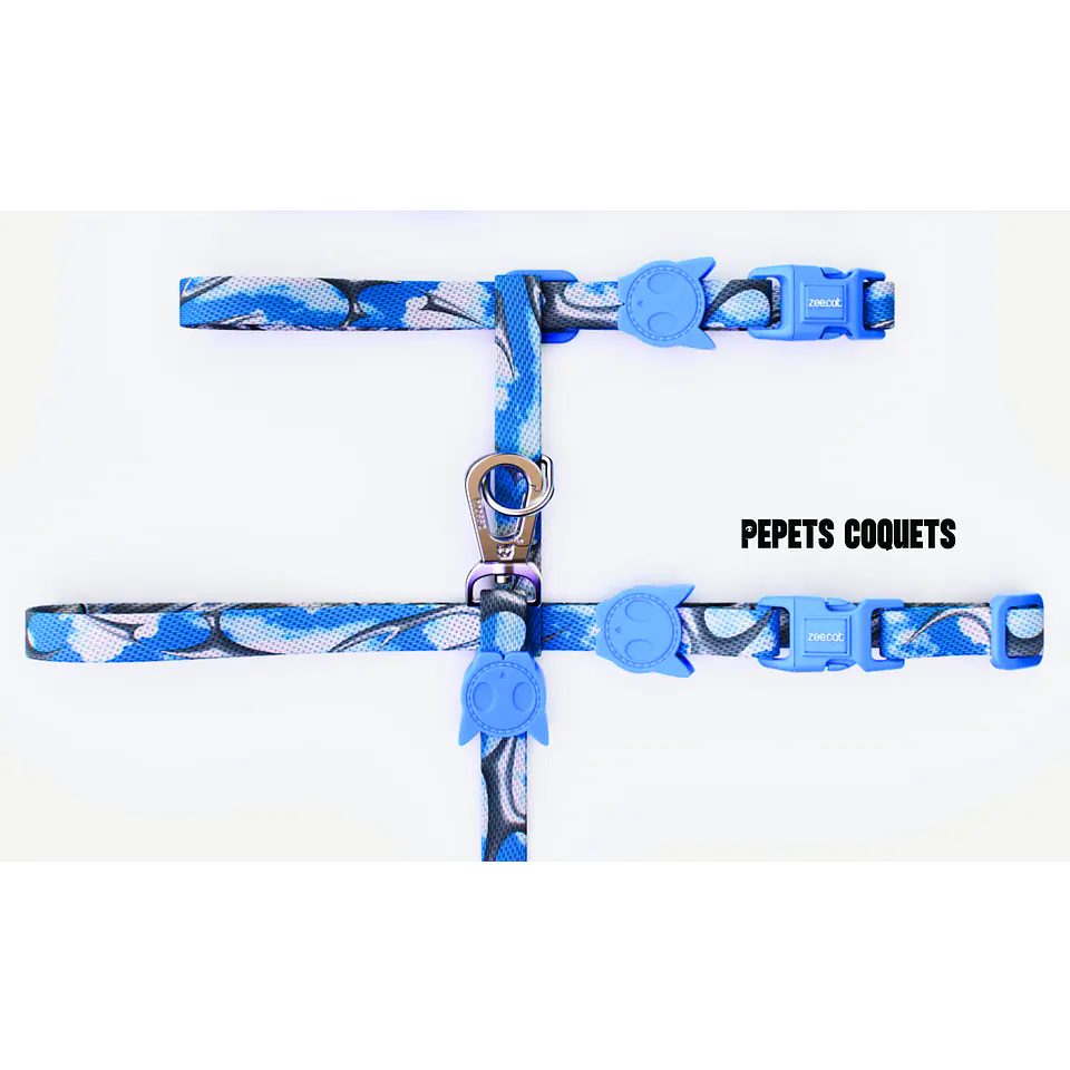 ZEECAT Arnés + correa AZUL H3D FLY CAT accesorio para gatos 2