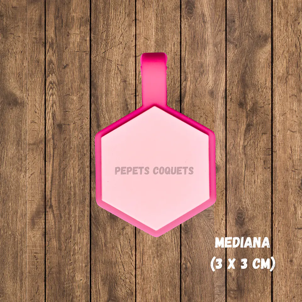 Hexágonos (3 cm) Placa de identificación de mascotas 9