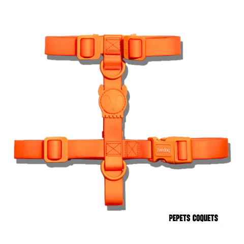 ZEEDOG Arnés Neopro TANGERINE - Tipo H - Impermeable para perros