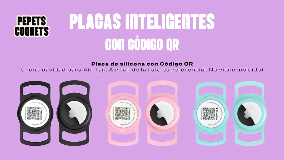 Placa inteligente con QR PAWVIEW - 100% silicona - Identifica a tu mascota 3