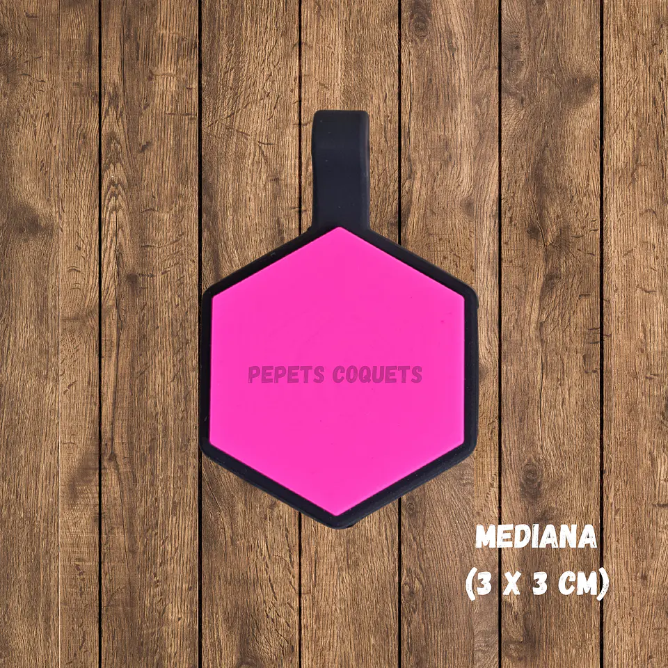 Hexágonos (3 cm) Placa de identificación de mascotas 11