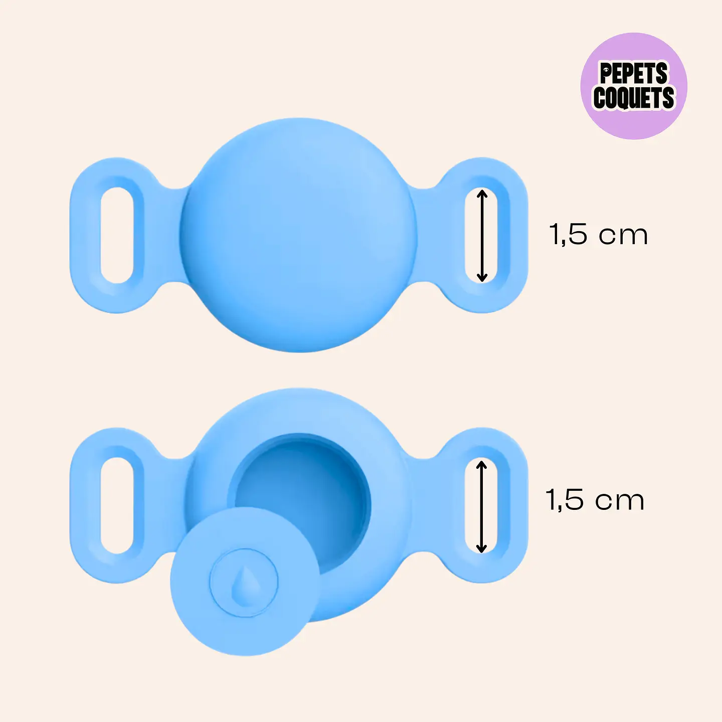 Porta Airtag - AZUL (con grabado láser, identificación para mascotas) 2