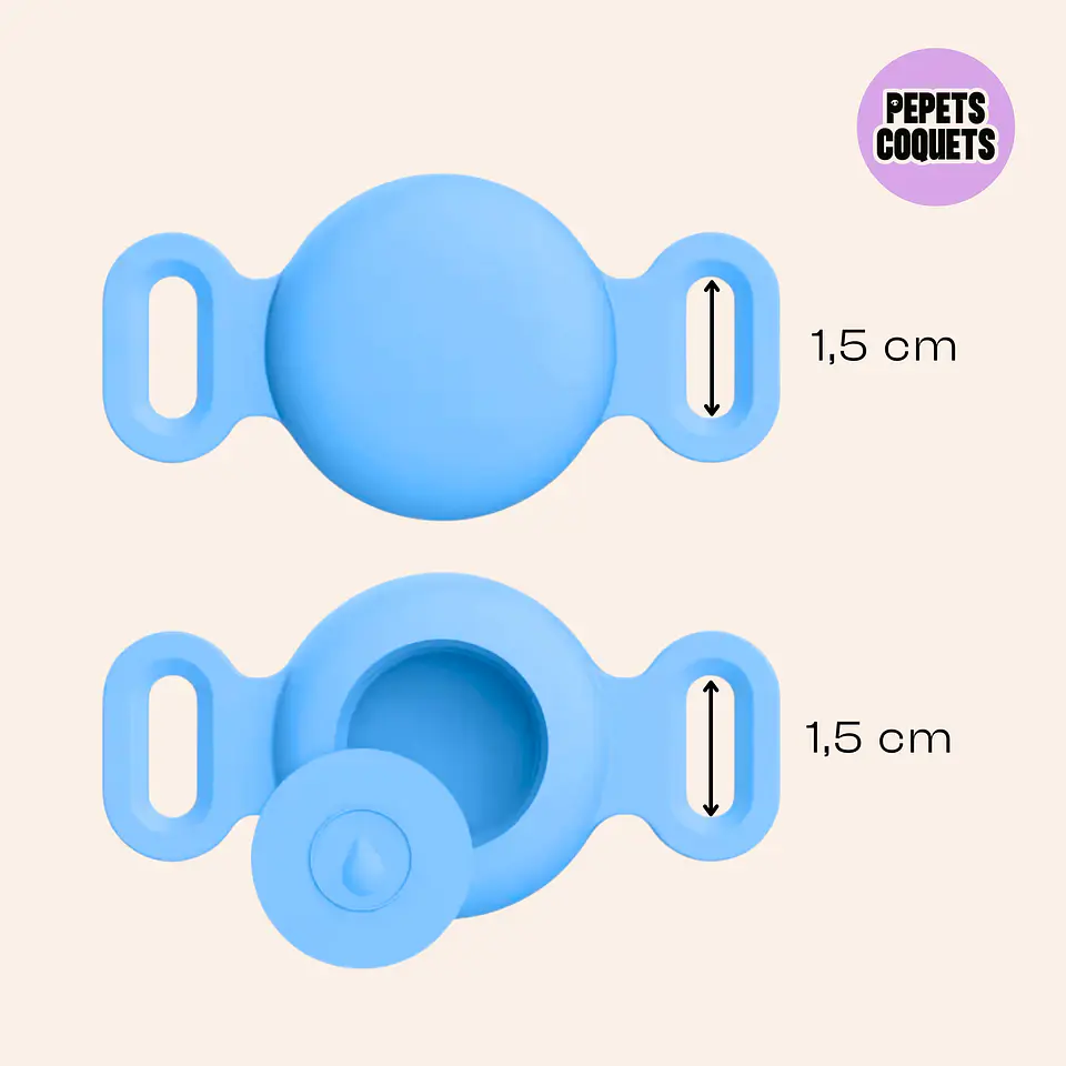 Porta Airtag - AZUL (con grabado láser, identificación para mascotas) 2