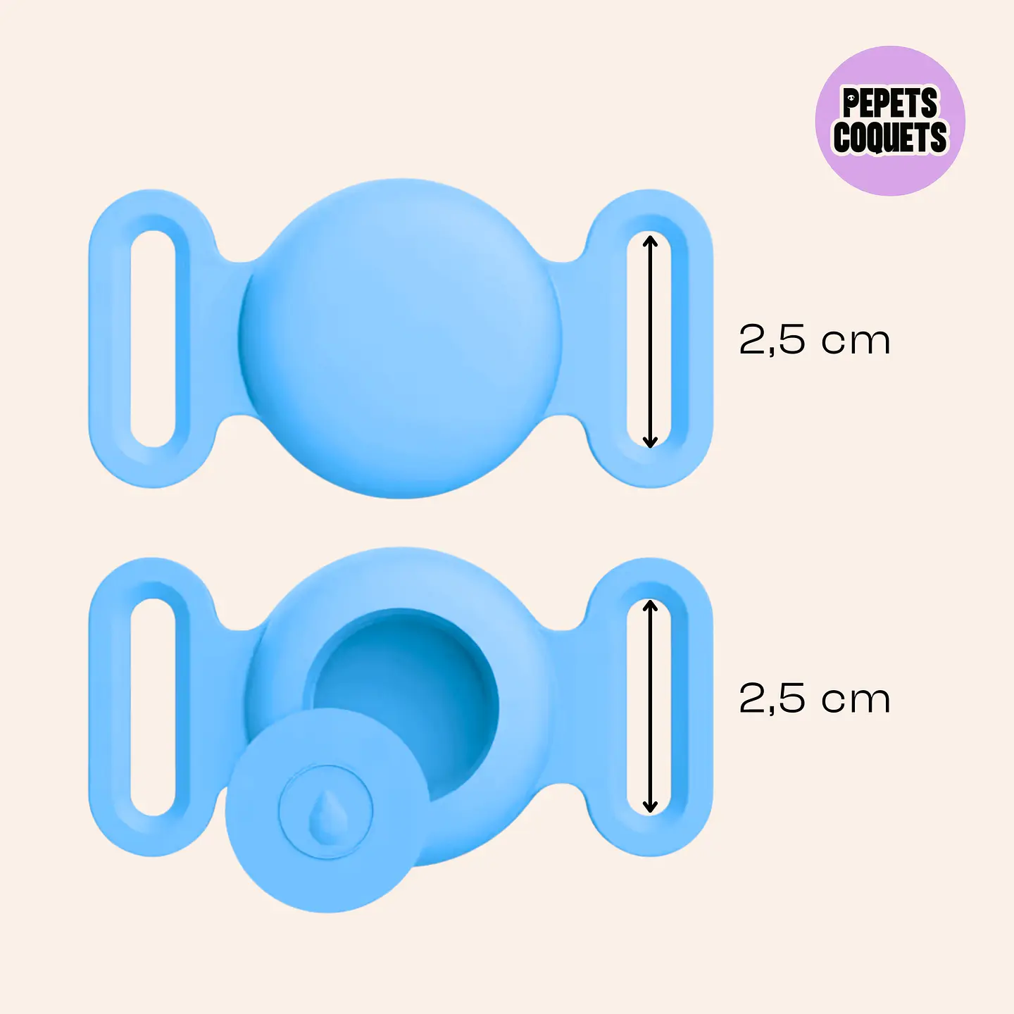 Porta Airtag - AZUL (con grabado láser, identificación para mascotas) 3