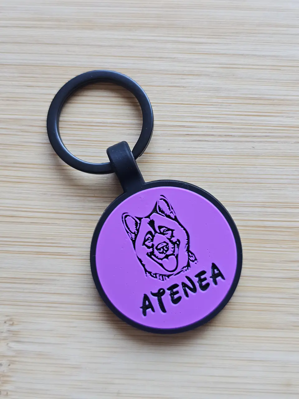 Redonda (3.4 cm) Placa de identificación de mascotas 11