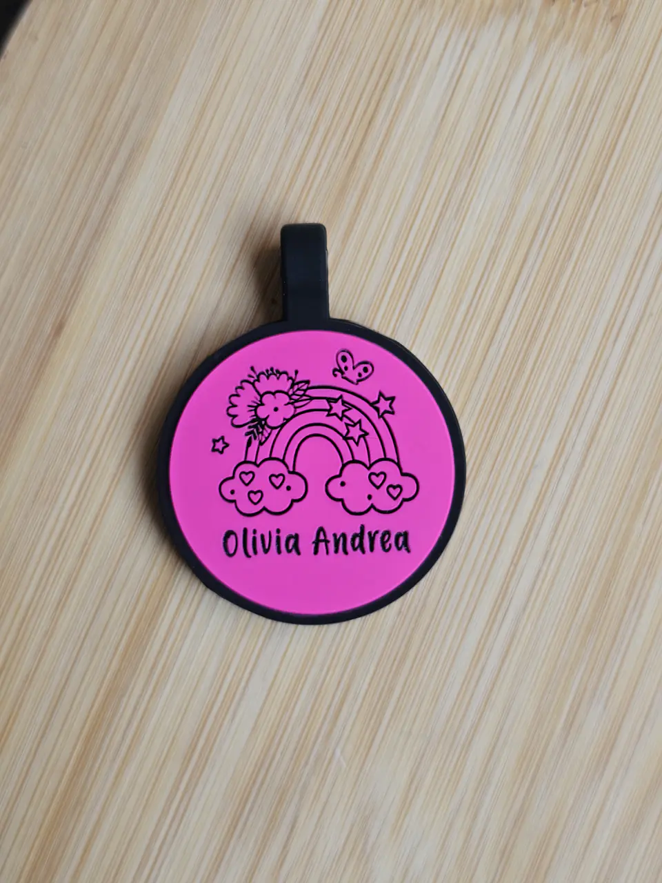 Redonda (3.4 cm) Placa de identificación de mascotas 16