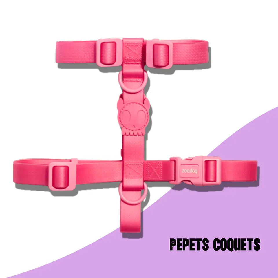 ZEEDOG Arnés Neopro (L) BUBBLEGUM - Tipo H - Impermeable para perros 1