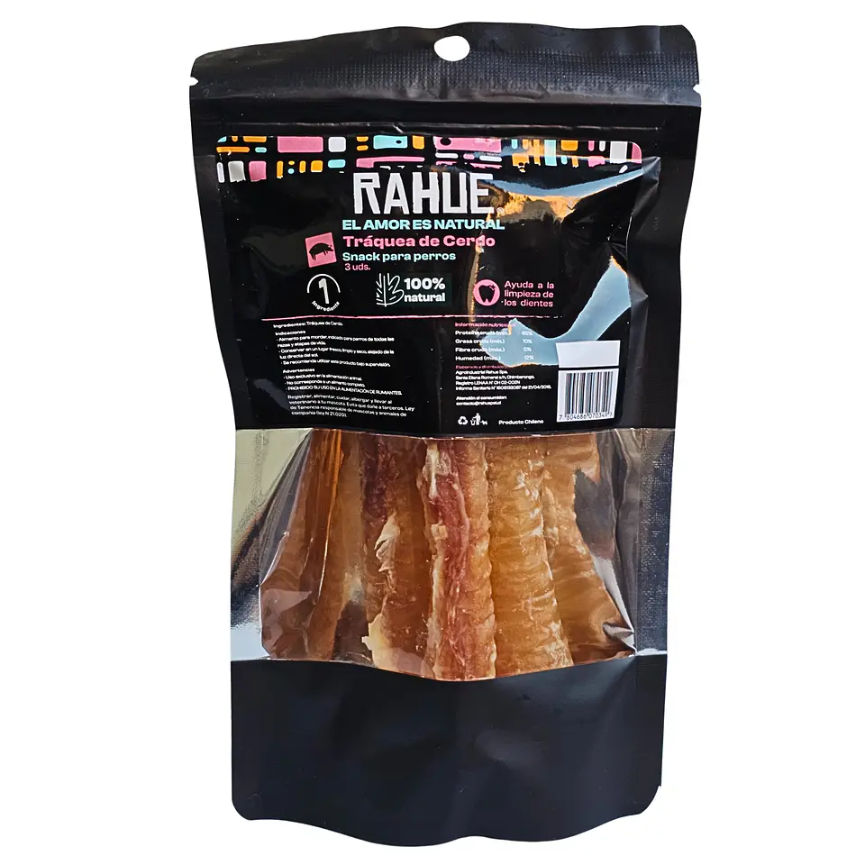 Tráqueas de cerdo 3 unidades RAHUE - Snack natural para perros 5