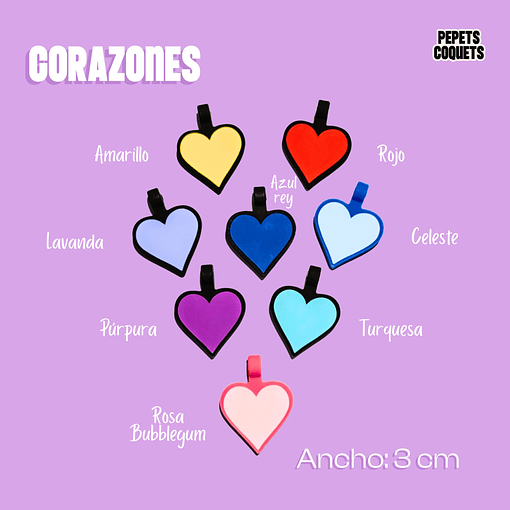 Corazón (3 cm) Placa de identificación de mascotas