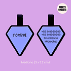 Diamantes (3 x 3.2 cm) Placa de identificación de mascotas 3