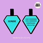 Diamantes (3 x 3.2 cm) Placa de identificación de mascotas 4